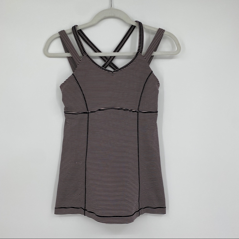 Lululemon happy strappy tankmini pop stripe size 6